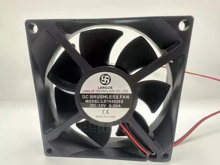 new LANGJIE LD158025S 8025 DC15V 0.30A 8CM 2-pin silent cooling fan