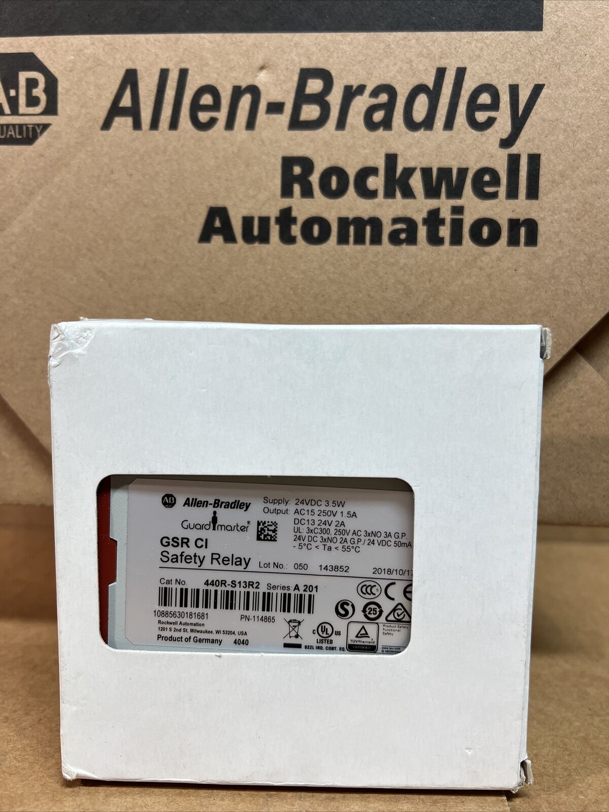 Allen Bradley 440R-S13R2 Guardmaster 24V 2A Safety Relay SER A USA - ALLEN BRADLEY