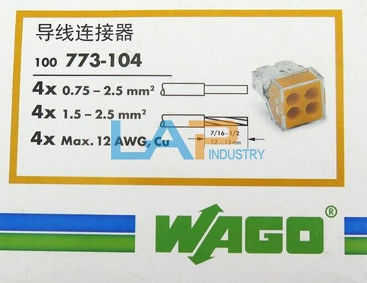 100pcs WAGO Terminal Connector 773-104 - Reliable Electrical Connections - WAGO