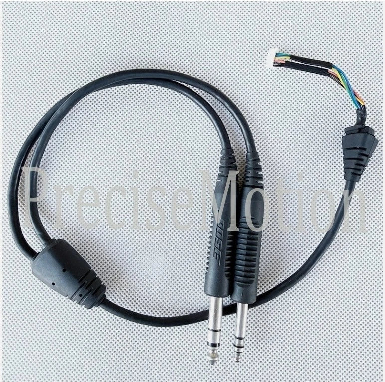 for Bose A20 Ation Headset Stereo Double Dual Plug Adapter Cable