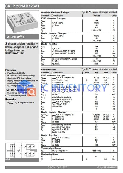 SEMIKRON SKIIP23NAB126V1 Module Power Supply Quality Assurance - SEMIKRON