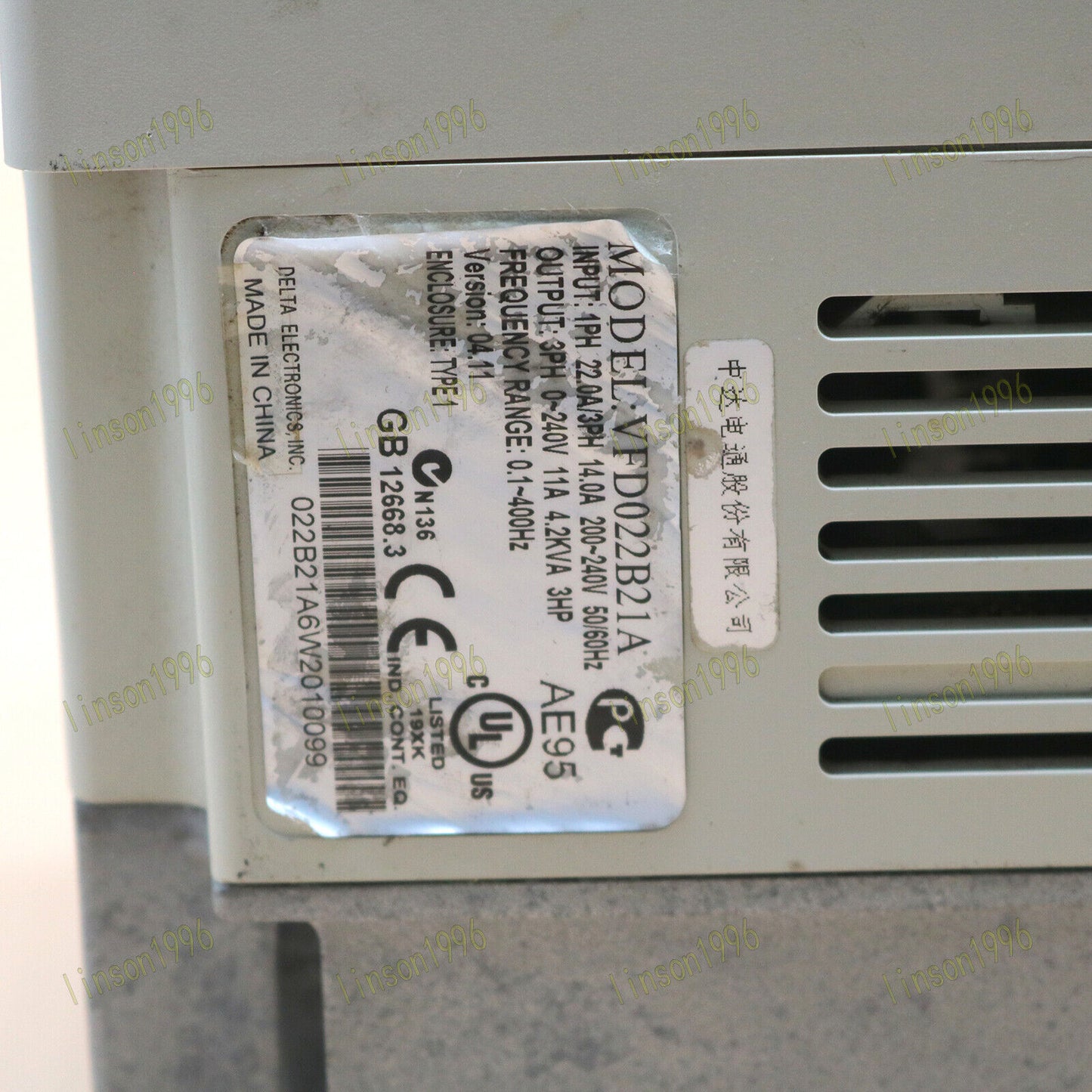 used 1PC Delta VFD022B21A Inverter 220V 2.2KW Fast - DELTA