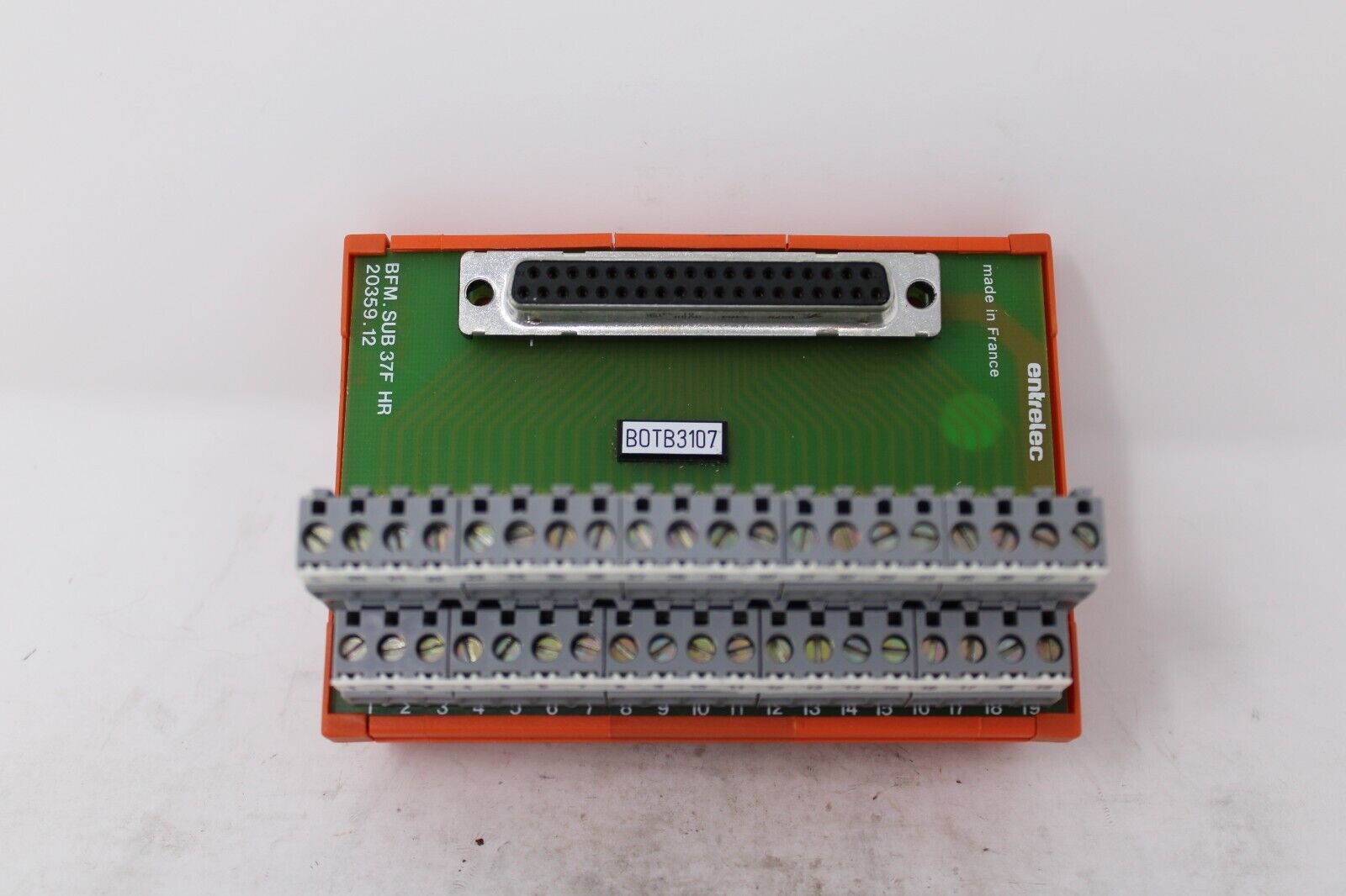 used Entrelec BFM.SUB 37F HR Terminal Block 20359.12 - ENTRELAC