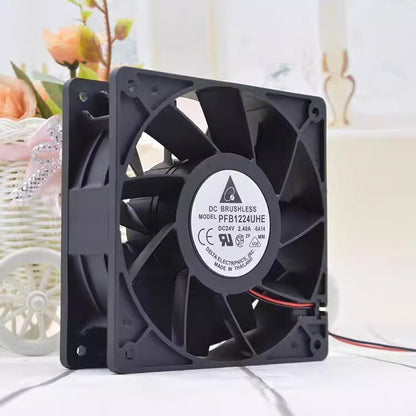 Delta PFB1224UHE 12038 DC24V 2.4A 12CM 2-Wire Silent Cooling Fan
