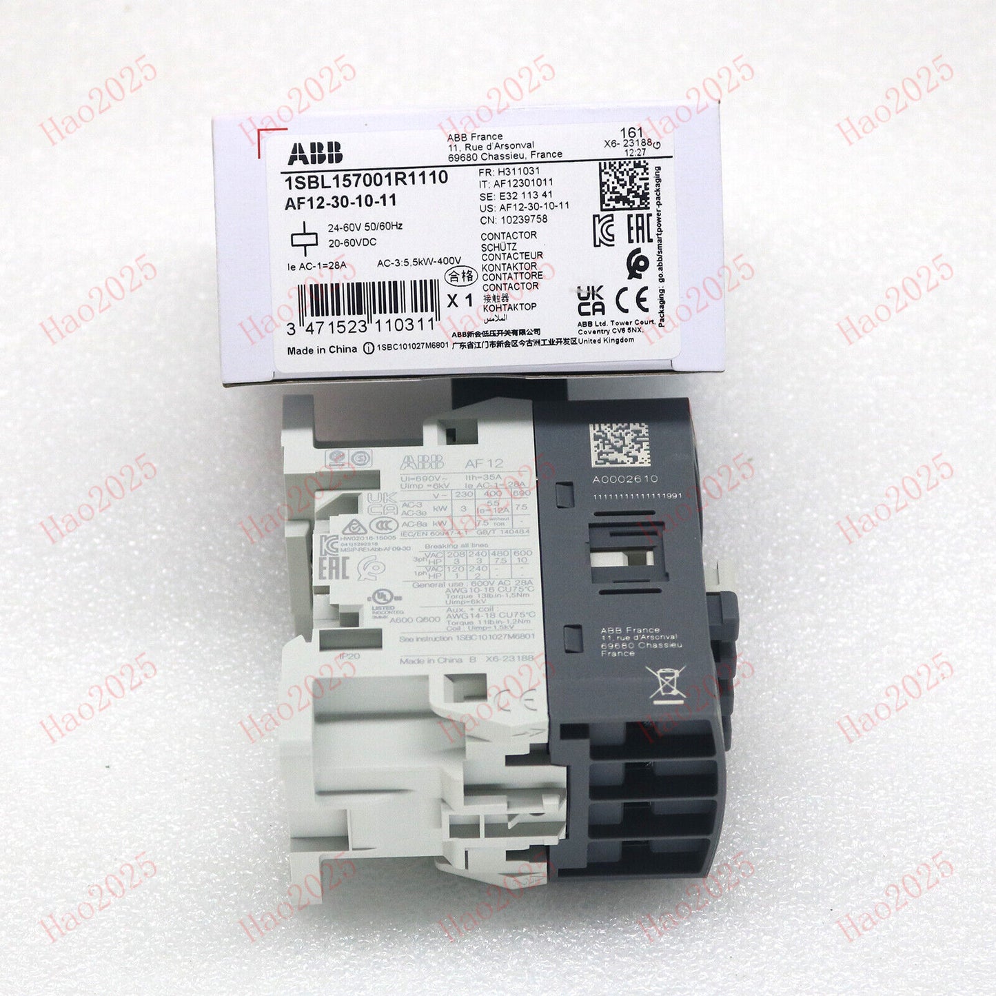 new AF12-30-10-11 24-60V50/60HZ 20-60VDC ABB Contactor In Box - ABB