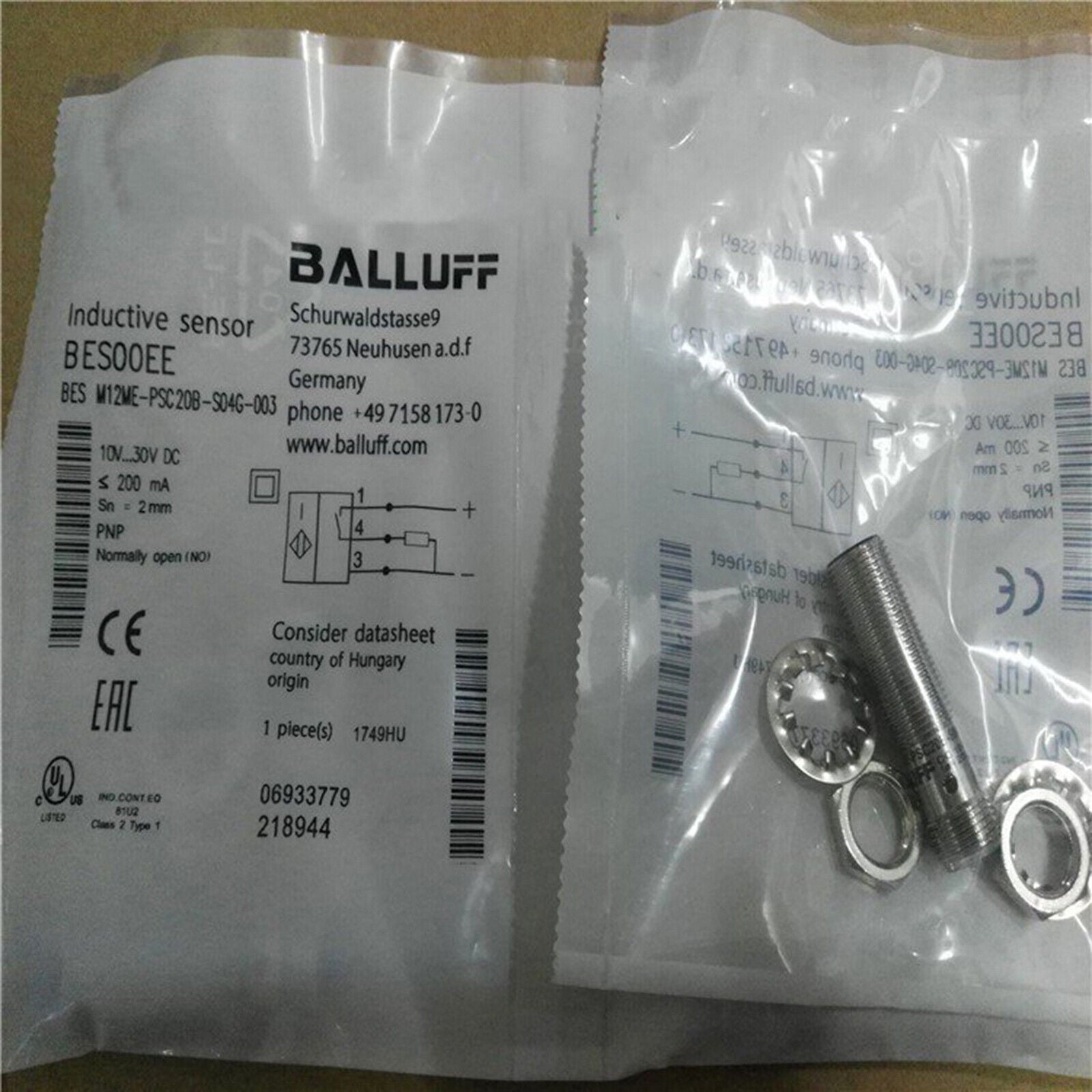 Proximity Sensor M12ME-PSC20B Stock - BALLUFF