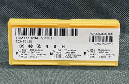 Mitsubishi Diaedge TCMT 21.51 TCMT 110204 VP15TF Carbide Inserts - 10 pcs