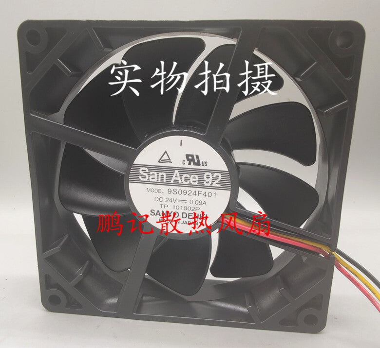 Sanyo 9S0924F401 DC24V 0.09A 92x92x25mm cooling fan