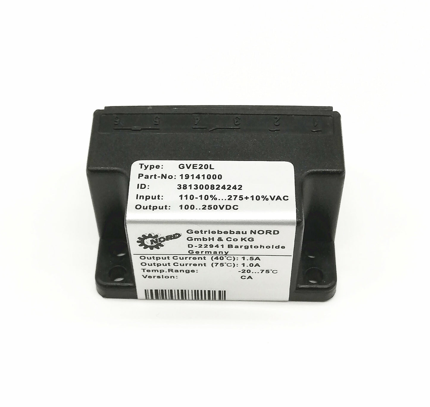 new  NORD Rectifier GVE20L 19141000 110V-10%...275V+10%VAC 100...250VDC