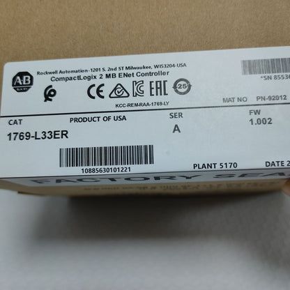 Allen-Bradley 2MB ENet Controller 1769-L33ER - ALLEN-BRADLEY