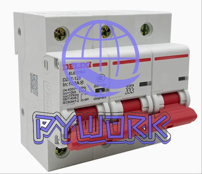 1Pcs FOR DELIXI Circuit Breaker DZ47-125 3P 3-phase switch 63/80A/100A/125A