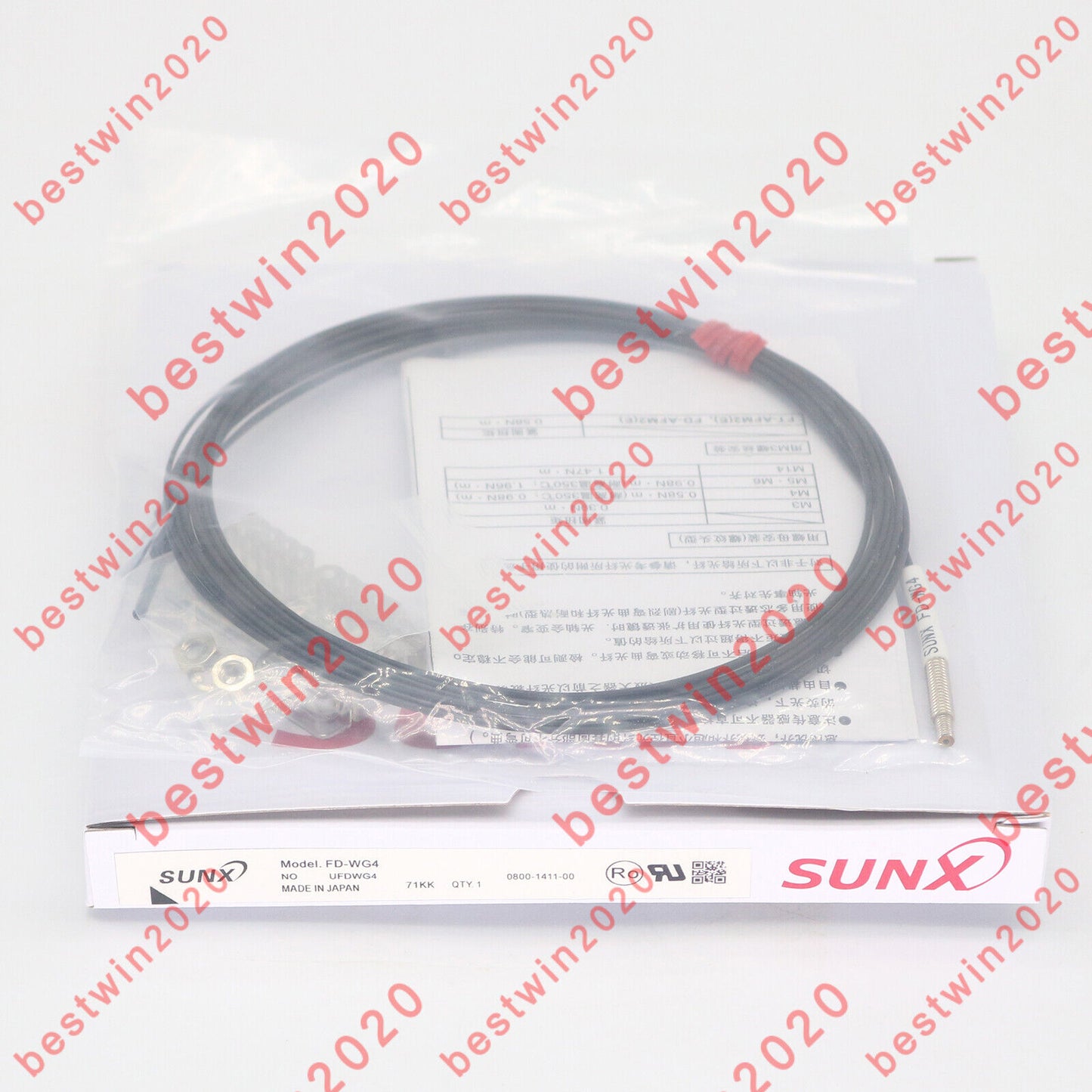 Fiber Optic Cable Sensor, Panasonic SUNX FD-WG4 - PANASONIC