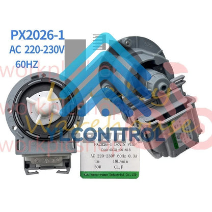 For Samsung Drain Pump PX2026-1 220-230V DC31-00181B PX2025-1 B15-6A DC31-00181A