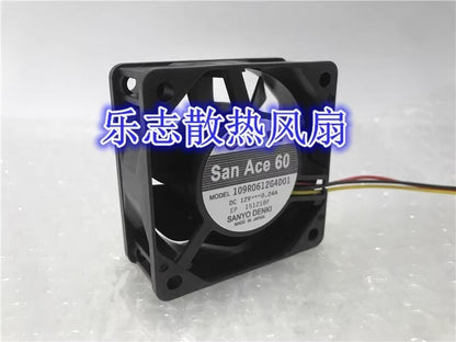Sanyo SanAce60 109R0612G4D01 6025 DC12V 0.24A 3-Wire Silent Inverter Cooling Fan