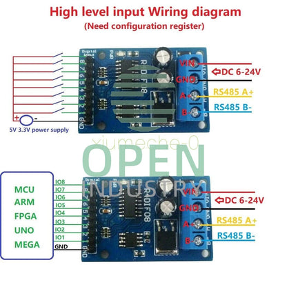 DC 12V 8-Channel Digital Input Module RS485 Modbus RTU Switch Acquisition Board