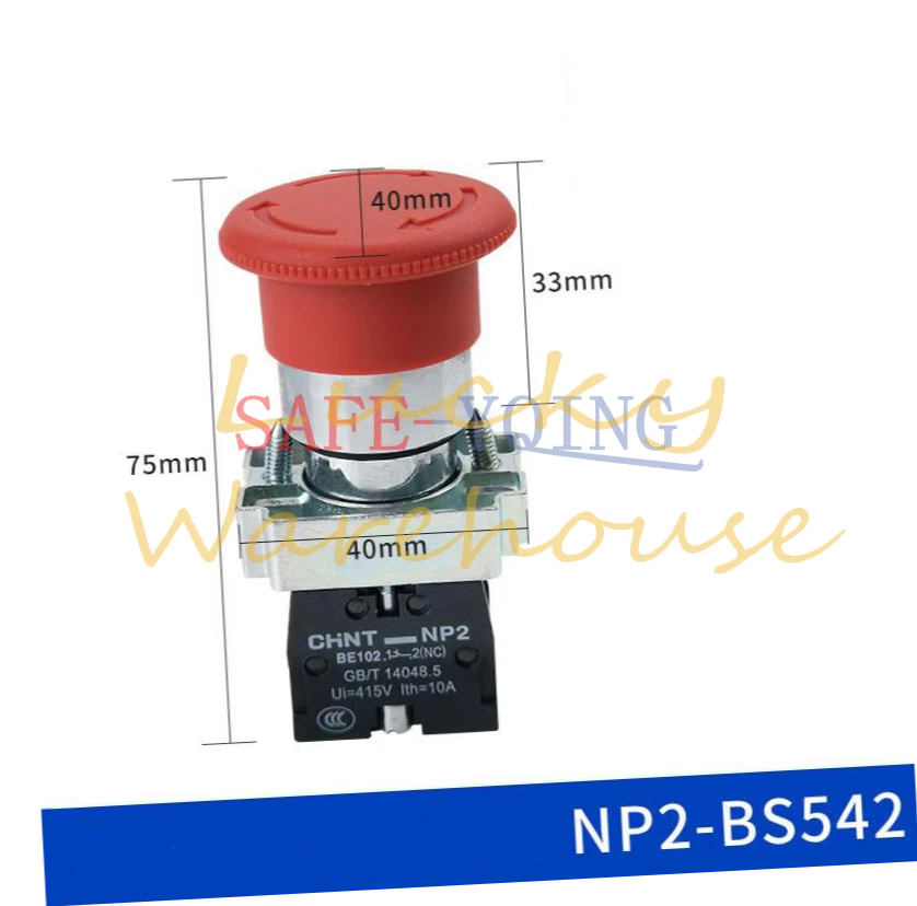 10PCS CHNT NP2 Series NP2-BS542 Pushbutton Switchs 1NC