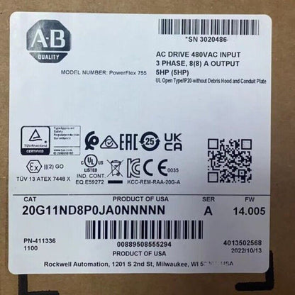 New AB Allen-Bradley 20G11ND8P0JA0NNNNN PowerFlex Air Cooled 755AC Drive - High-Performance AC Drive System for Industrial Applications - ALLEN-BRADLEY