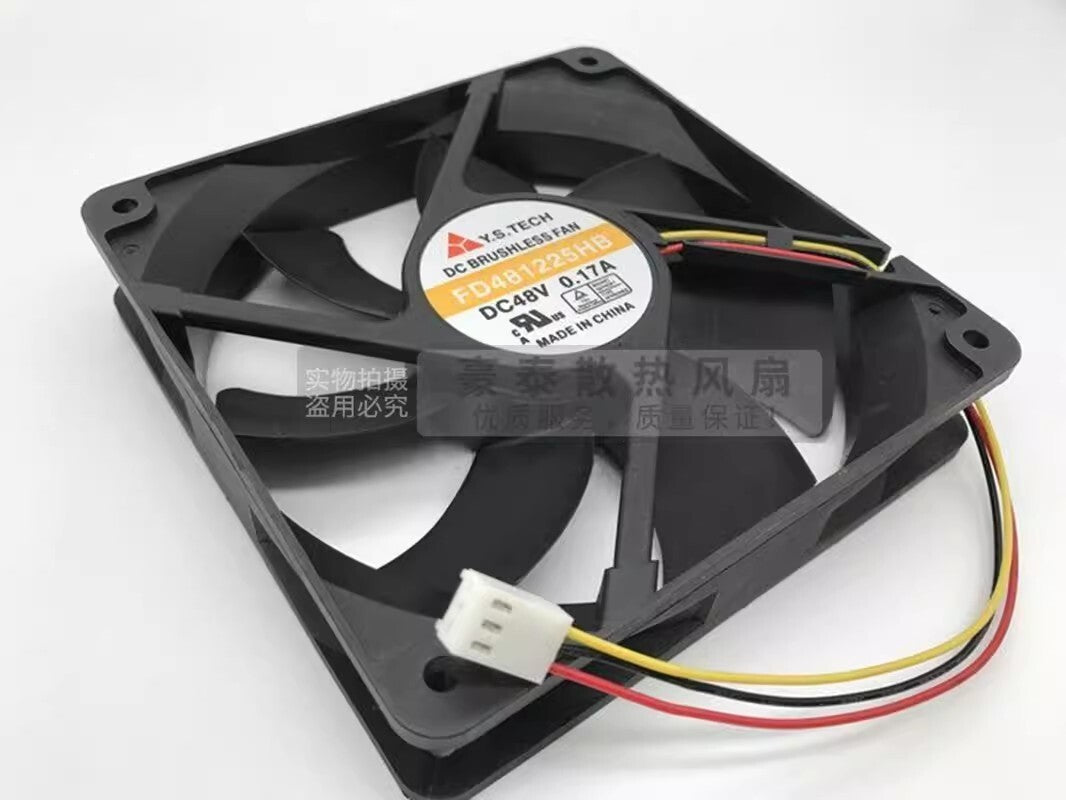 1PCS FD481225HB 12025 DC48V 0.17A 12CM 3-Pin Dual Ball-Bearing Server ventilator