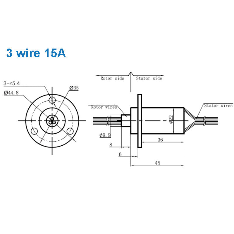 High Current Conductive Slip Ring Electric Rotary Joint 2-12 Wires 2A-60A