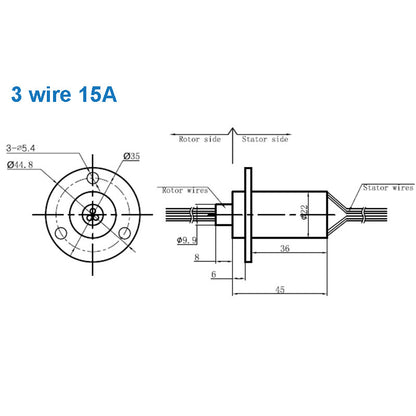 High Current Conductive Slip Ring Electric Rotary Joint 2-12 Wires 2A-60A