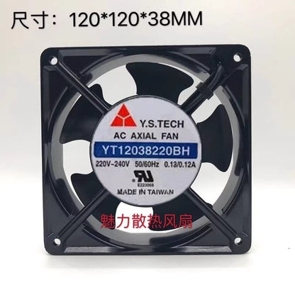 Y.S.TECH YT12038220BH 12038 220V-240V 0.18A/0.12A Metal Cooling Fan