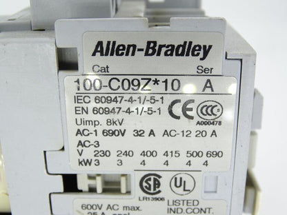 Allen Bradley 100-C09ZD200 Series A Contactor - Quality Switchboard Component - ALLEN BRADLEY