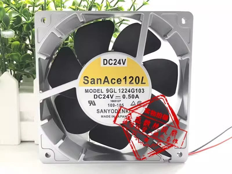 Sanyo 9GL1224G103 12038 DC24V 0.50A 12CM 2-Wire High Airflow Cooling Fan