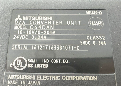 used Mitsubishi Q64DAN Converter Unit - MITSUBISHI