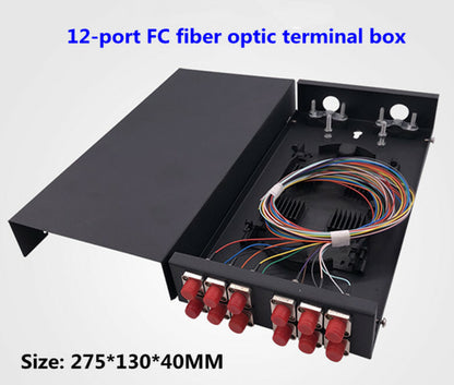 new 12-port FC fiber optic terminal box fully equipped with pigtail single-mode flan