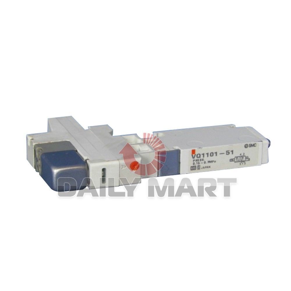 SMC VQ1101-51 PLC SOLENOID VALVE, SGL SOL, PLUG-IN 24V DC