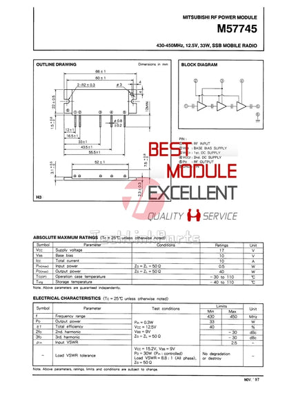 1PCS MITSUBISHI M57745 power supply module Quality Assurance