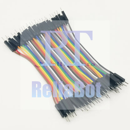 40Pcs 10CM Dupont Male To Male Jumper Wire Ribbon Cable for Breadboard Arduino -