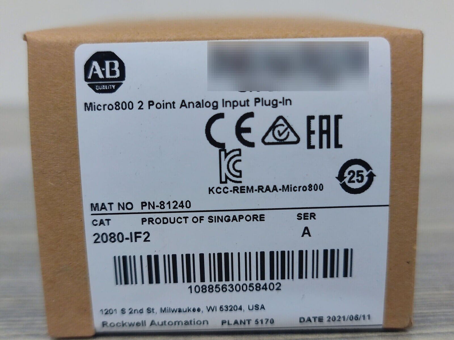 Allen-Bradley Micro800 2 Point Analog Input Plug-In AB 2080-IF2 - A. ALLEN-BRADLEY