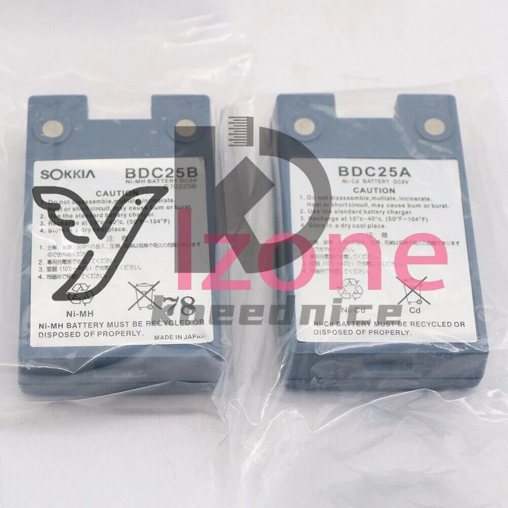 2PC BDC25B BDC25A compatible Battery for total stations