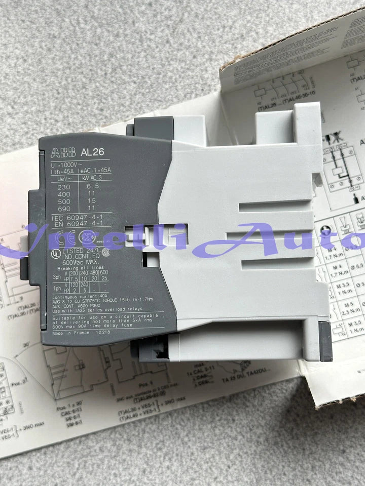 ABB AL26-30-10 CONTACTOR 40A-28A, 600V, 24VDC COIL, 1NO, 1SBL243001R8110