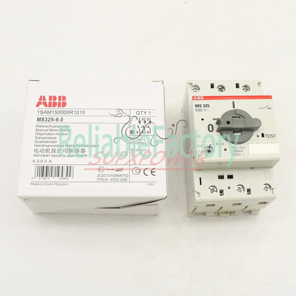 1PCS ABB MS 325-9.0,Manual Motor Starter MS325 6.3...9.0 AMP (1PCS )