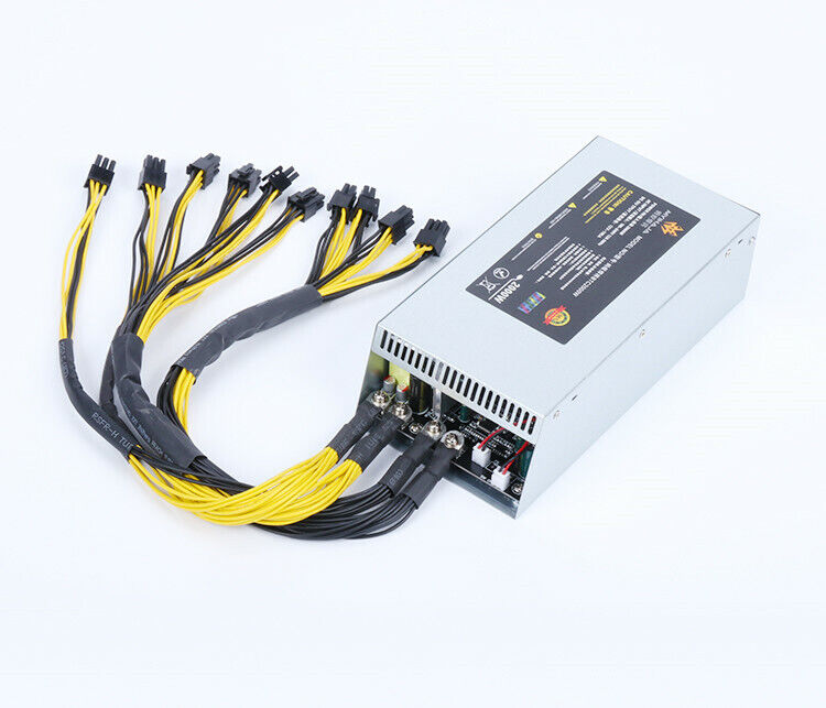 new 2000W with 10*6P plugs 8 graphics card 96 PLUS 2U single 12V power supply - INDUSTRIAL AUTOMATION PRODUCTS