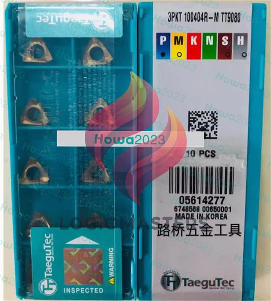 10Pcs/Box Taegutec 3PKT100404R-M TT9080 Carbide Inserts CNC Milling Blade