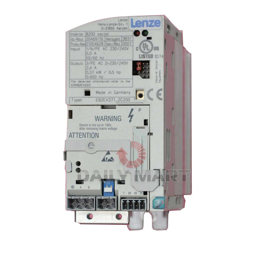 new In Box LENZE E82EV371-2C200 E82EV371K2C200 Vector Inverter 0.37KW 220V - LENZE
