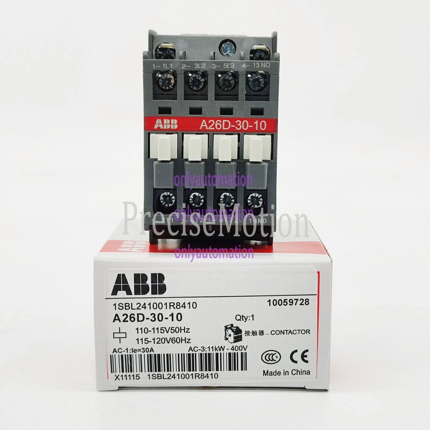 ABB AC contactor A26D-30-10 110V Fast delivery 1PCS