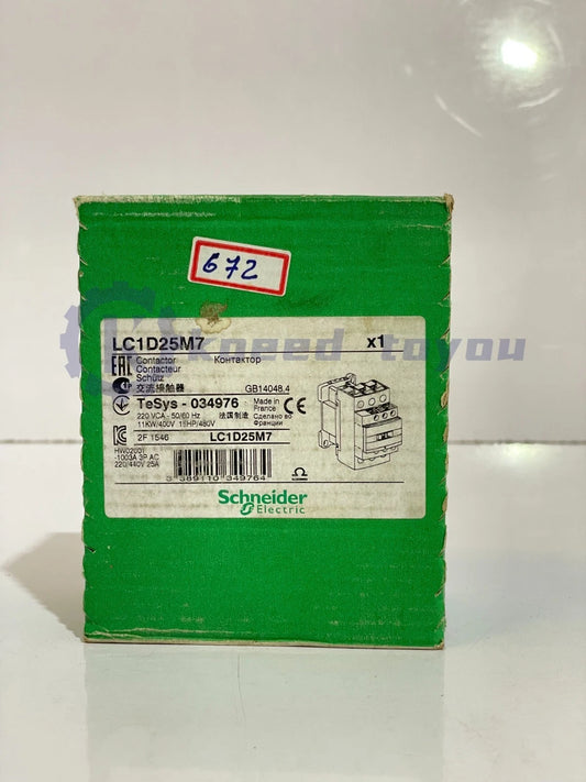 SCHNEIDER LC1D25M7 POWER CONTACTOR 25A VOLTAGE 220VAC FREE FAST SHIPPING