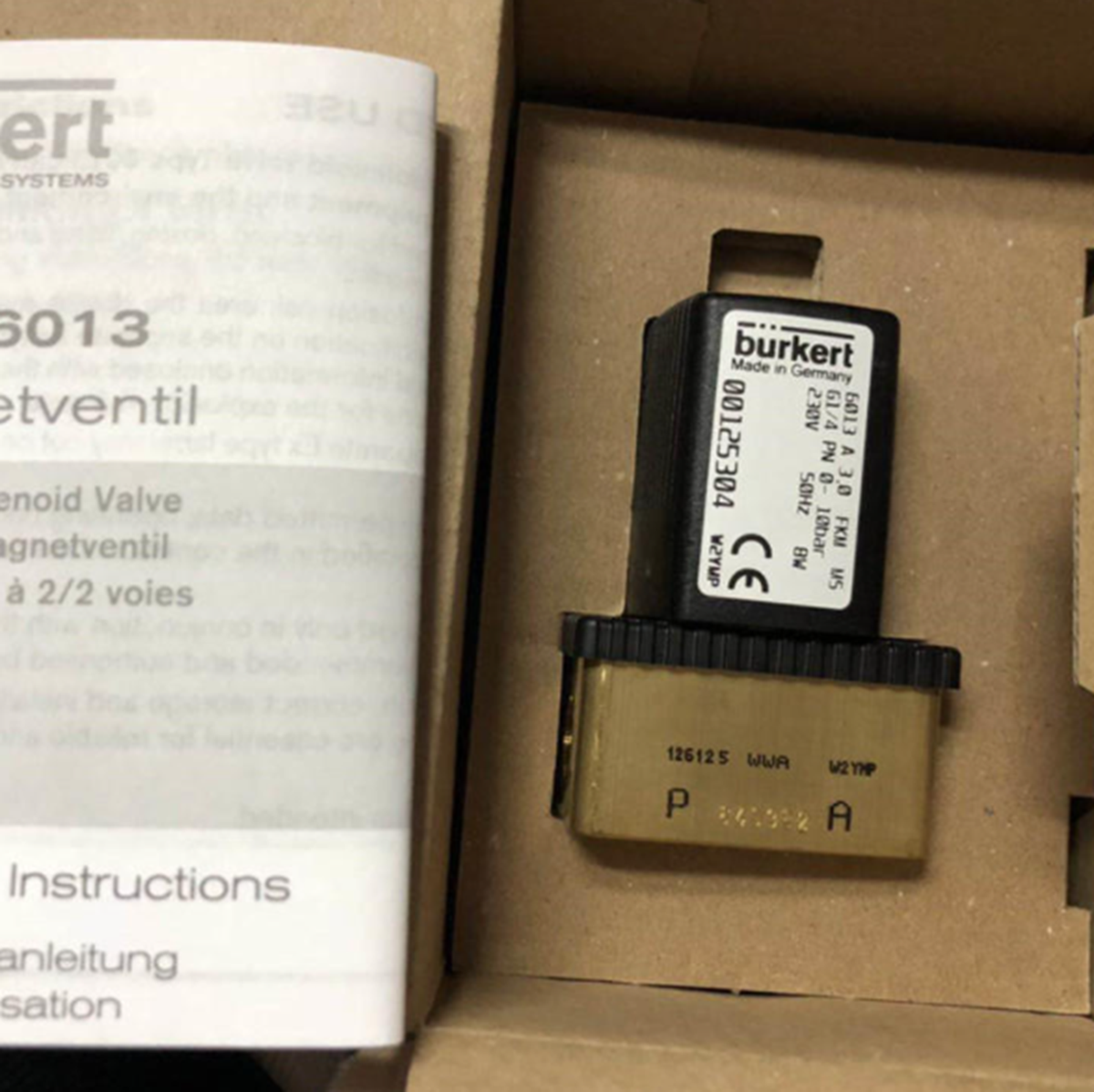 BURKERT 6013 A Solenoid Valve 24VDC 8W FKM MS 3.0 - BURKERT