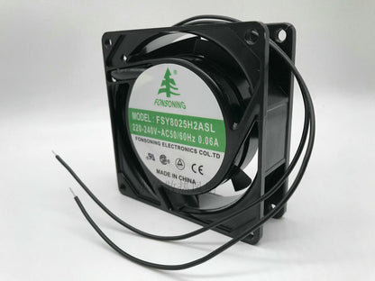 FONSONING FSY8025H2ASL 8025 220~240v AC50/60Hz 0.06A 8cm 2-wire cooling fan
