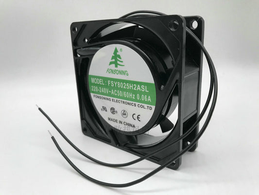 FONSONING FSY8025H2ASL 8025 220~240v AC50/60Hz 0.06A 8cm 2-wire cooling fan