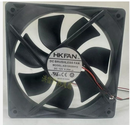 new one HK FAN AS12025H12 DC12V 0.25A 2-wire cooling fan 120*120*25mm
