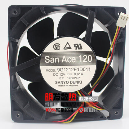 1pcs Sanyo 9G1212E1D011 12038 12CM 12V 0.61A power supply fan 3pin