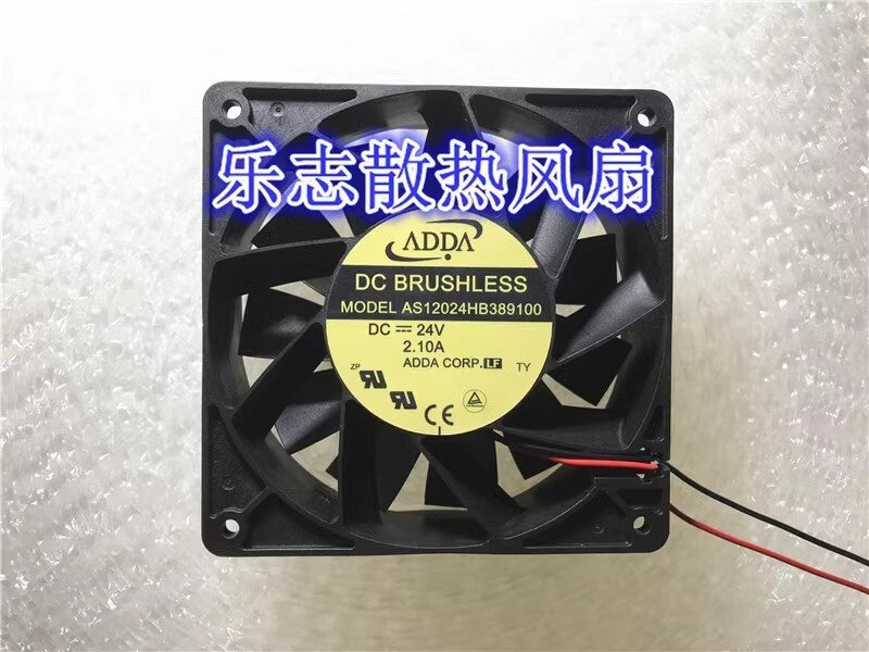 ADDA AS12024HB389100 12038 DC24V 2.10A 2-wire high airflow inverter cooling fan