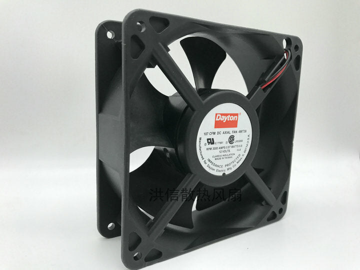 DAYTON 107 CFN DC AXIAL FAN 4WT3 12V 6.8W 12038 12CM 2-wire cooling fan