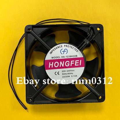 1pcs HONGFEI HA-1238H22B 12CM 220-240V 22/20W 0.14A 2-wire fan