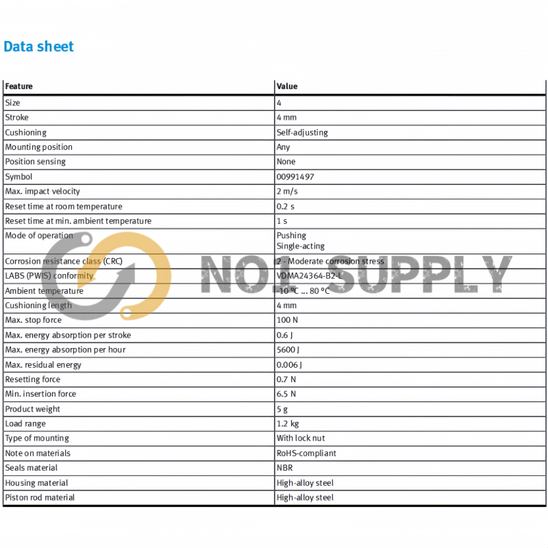 New 1PC FESTO YSR-4-4-C 540060 Pneumatic Shock Absorber - FESTO